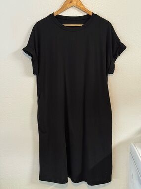 SHEIN Curve Classic Black Tee Shirt Dress - Women's Casual Everyday Size XL